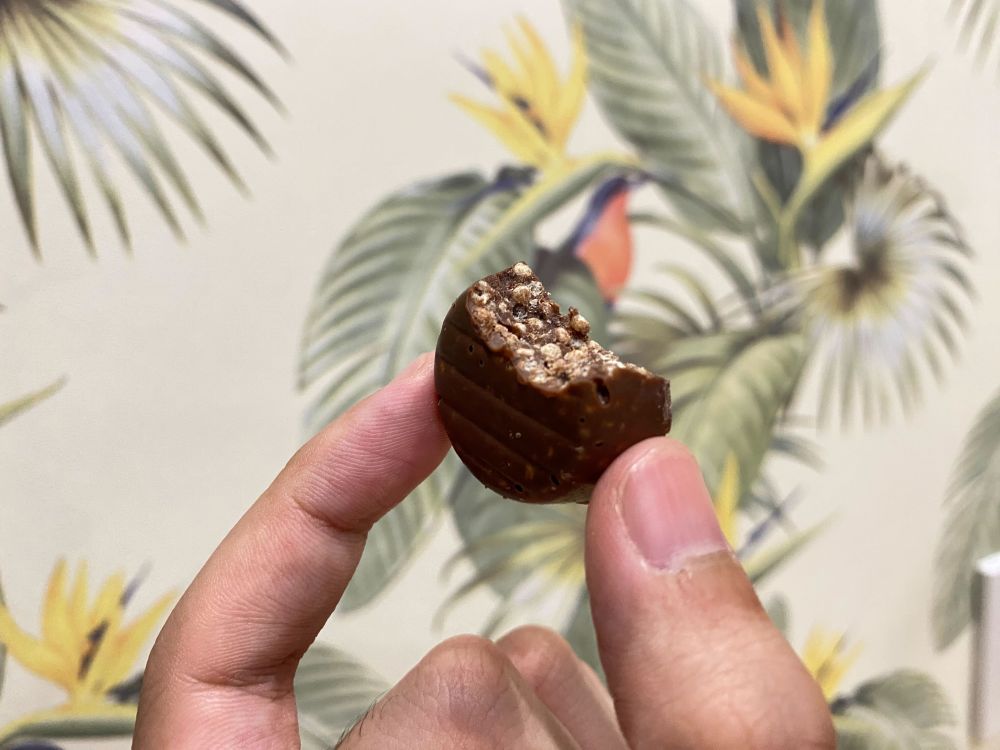 平塚製菓のチョコクランチの断面図